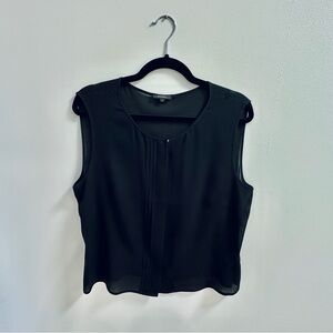 Escada Vintage Black Silk Sleeveless Top with button details
